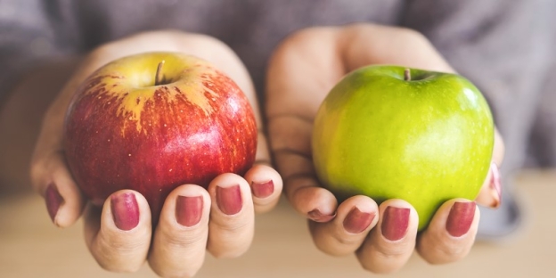 A pair of hands holding apples AI-generated content may be incorrect.